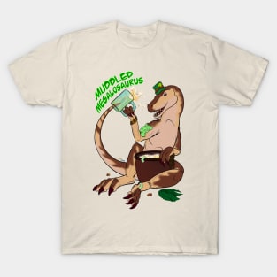 HoliDinos: St. Patrick’s Day - Muddled Megalosaurus Text T-Shirt